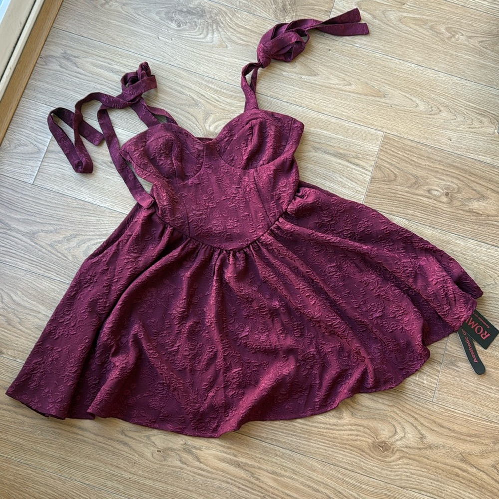 ROMWE Red Lace Dress